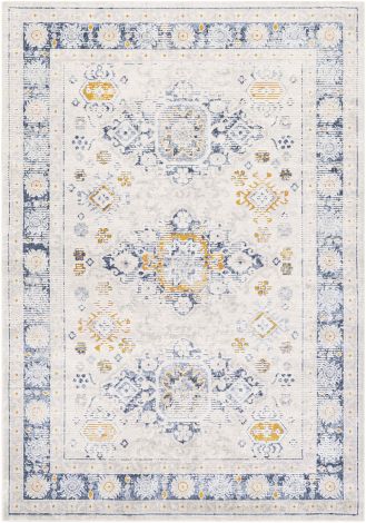 Porto POO-2307 White, Light Gray Machine Woven Traditional Area Rugs By Surya
