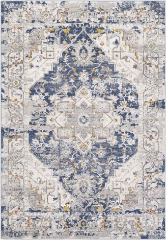 Porto POO-2308 White, Light Gray Machine Woven Traditional Area Rugs By Surya