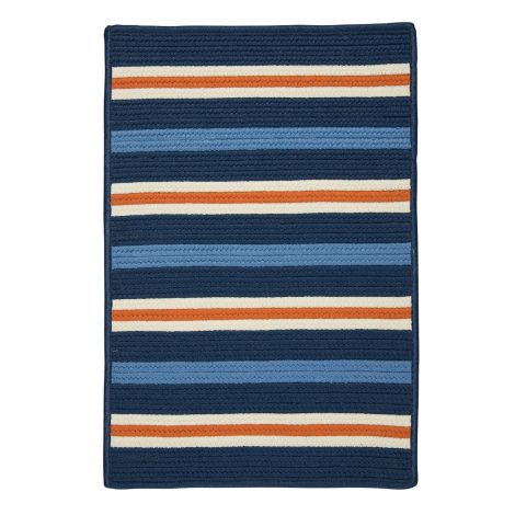 Painter Stripe PS41 Set Sail Blue Baby - Kids - Teen, Indoor - Outdoor Braided Area Rug by Colonial Mills