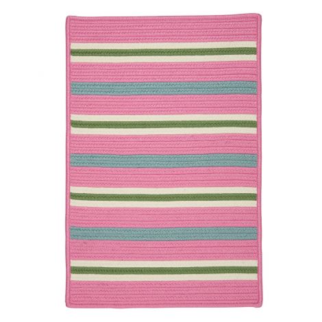 Painter Stripe PS71 Spring Pink Baby - Kids - Teen, Indoor - Outdoor Braided Area Rug by Colonial Mills