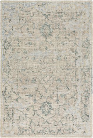 Piastrella PST-2303 Dark Green, Sage Hand Tufted Traditional Area Rugs By Surya