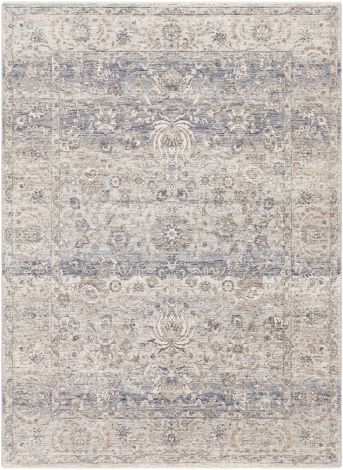 Palazzo PZL-2302 Navy, Camel Machine Woven Traditional Area Rugs By Surya