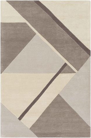 Queens QUN-2300 Cream, Light Gray Hand Tufted Modern Area Rugs By Surya