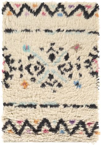 Riad RID-3003 Cream, Black Hand Knotted Global Area Rugs By Surya