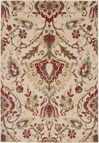 Riley RLY-5017 Dark Red, Camel Machine Woven Traditional Area Rugs By Surya