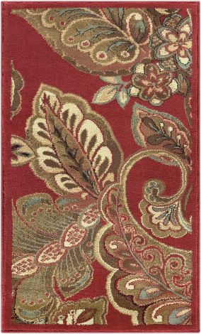 Riley RLY-5020 Dark Red, Dark Brown Machine Woven Traditional Area Rugs By Surya