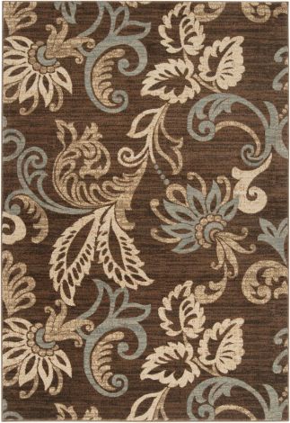 Riley RLY-5022 Dark Brown, Pear Machine Woven Cottage Area Rugs By Surya