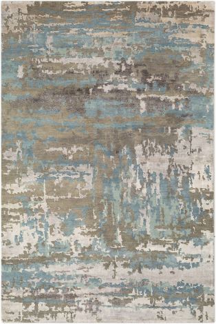 Arte RTE-2301 Sage, Teal Hand Knotted Modern Area Rugs By Surya