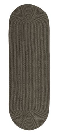 Reversible Flat-Braid (Oval) Runner RV41 Grey Casual, Indoor - Outdoor Braided Area Rug by Colonial Mills