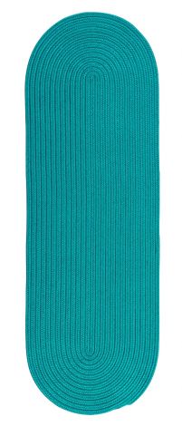 Reversible Flat-Braid (Oval) Runner RV56 Aqua Casual, Indoor - Outdoor Braided Area Rug by Colonial Mills