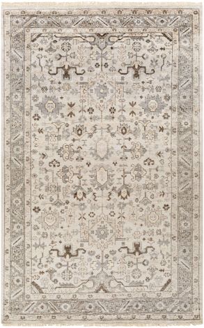 Sabine SBN-1001 Light Gray, Khaki Hand Knotted Traditional Area Rugs By Surya