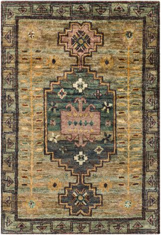 Scarborough SCR-5161 Dark Green, Teal Hand Knotted Global Area Rugs By Surya