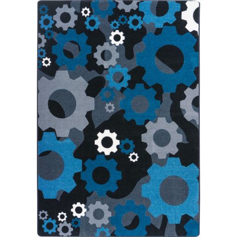 Kid Essentials Shifting Gears-Sapphire Machine Tufted Area Rugs By Joy Carpets
