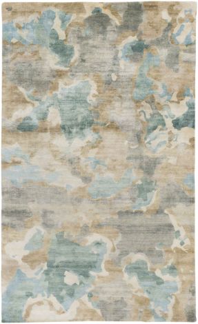 Slice of Nature SLI-6407 Ice Blue, Dark Green Hand Knotted Modern Area Rugs By Surya