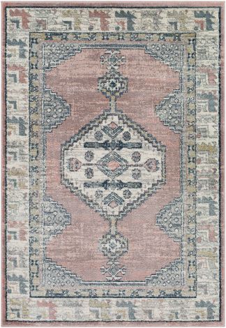Sloan SLL-2302 Rose, Cream Machine Woven Traditional Area Rugs By Surya