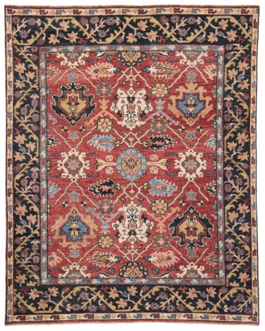 Jaipur Living Aika Hand-Knotted Medallion Red Multicolor Area Rugs 