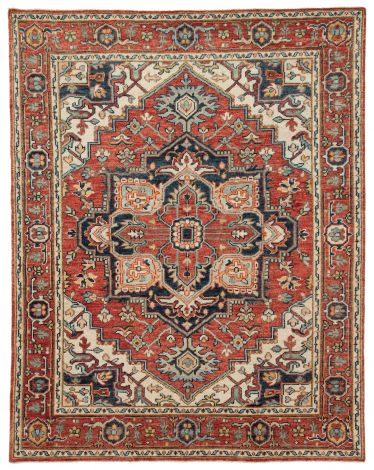 Jaipur Living Willa Hand-Knotted Medallion Red Multicolor Area Rugs 