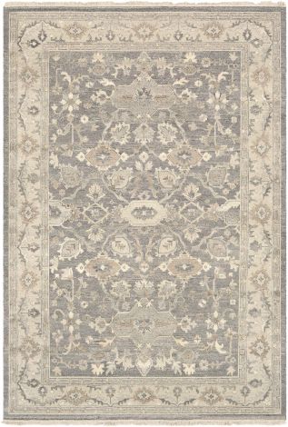Soumek SMK-102 Taupe, Dark Brown Hand Knotted Traditional Area Rugs By Surya