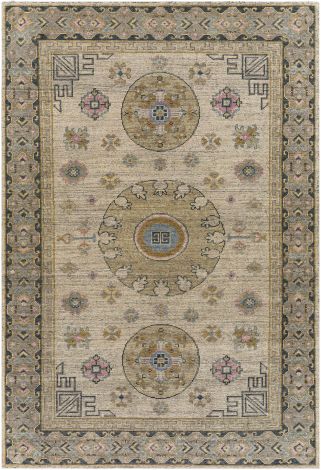 Smyrna SMY-2301 Dark Green, Wheat Hand Knotted Traditional Area Rugs By Surya