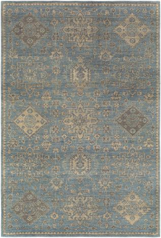 Smyrna SMY-2303 Denim, Medium Gray Hand Knotted Traditional Area Rugs By Surya