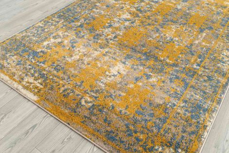 Sanya Mateo Gold / Blue Vintage Abstract Area Rugs By Amer.
