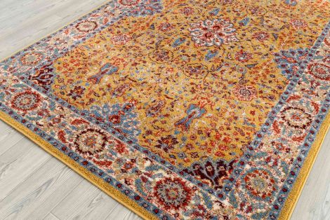 Sanya Warsaw Gold Vintage Bordered Area Rugs By Amer.