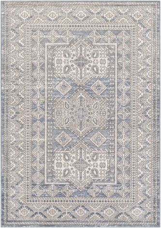 Seattle STA-2306 Medium Gray, White Machine Woven Traditional Area Rugs By Surya