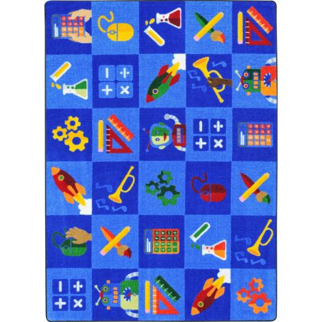 Kid Essentials STEAM into Learning-Multi Machine Tufted Area Rugs By Joy Carpets