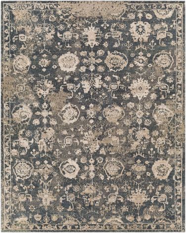 Sufi SUF-2300 Charcoal, Medium Gray Hand Knotted Traditional Area Rugs By Surya