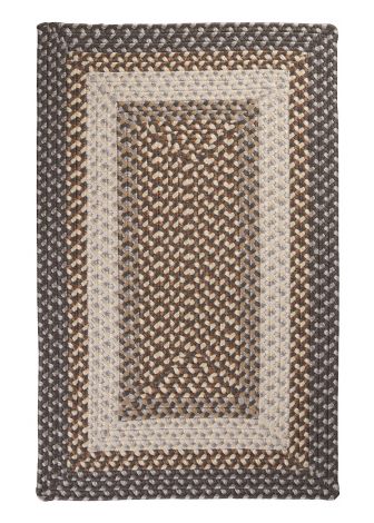 Tiburon TB49 Misted Gray Rustic Farmhouse, Indoor - Outdoor Braided Area Rug by Colonial Mills