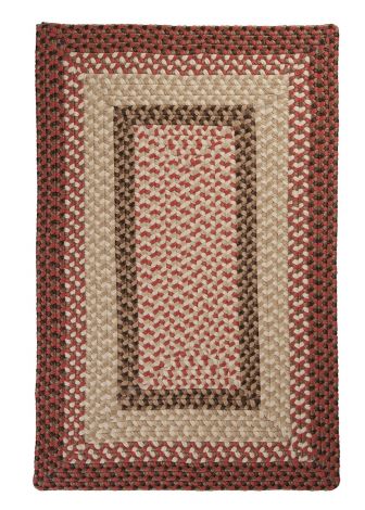 Tiburon TB79 Rusted Rose Rustic Farmhouse, Indoor - Outdoor Braided Area Rug by Colonial Mills