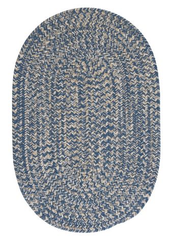 Tremont TE59 Denim Rustic Farmhouse, Wool Braided Area Rug by Colonial Mills