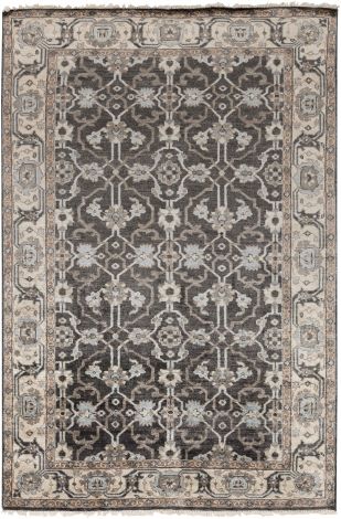 Theodora THO-3000 Black, Medium Gray Hand Knotted Traditional Area Rugs By Surya