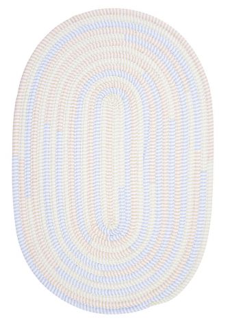 Ticking Stripe Oval TK58 Starlight Baby - Kids - Teen, Cotton Braided Area Rug by Colonial Mills