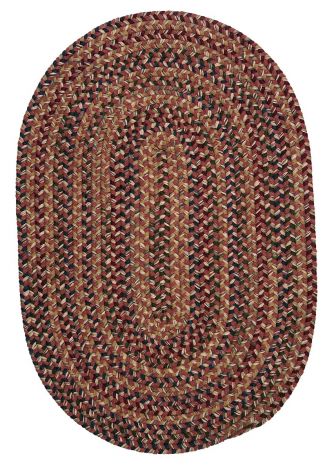 Twilight TL70 Rosewood Rustic Farmhouse, Wool Braided Area Rug by Colonial Mills