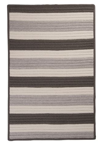 Stripe It TR09 Silver Coastal, Indoor - Outdoor Braided Area Rug by Colonial Mills