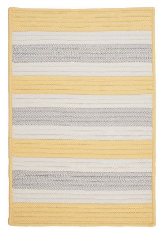Stripe It TR39 Yellow Shimmer Coastal, Indoor - Outdoor Braided Area Rug by Colonial Mills