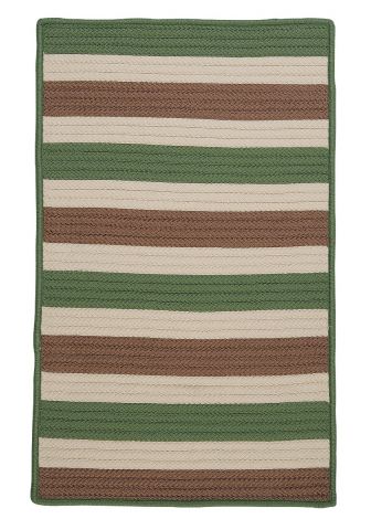 Stripe It TR69 Moss-stone Coastal, Indoor - Outdoor Braided Area Rug by Colonial Mills