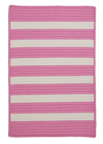 Stripe It TR79 Bold Pink Coastal, Indoor - Outdoor Braided Area Rug by Colonial Mills