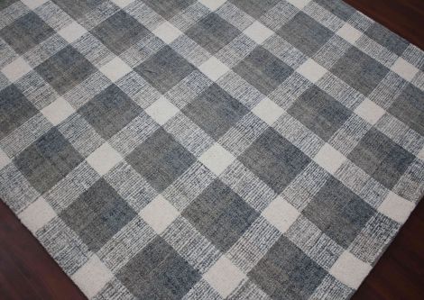 Tartan Cartwell Dark Gray Plaid Hand-Tufted Wool Area Rugs By Amer.