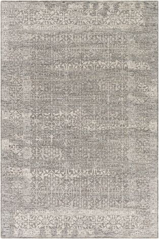 Tunus TUN-2303 Medium Gray, Charcoal Hand Knotted Traditional Area Rugs By Surya