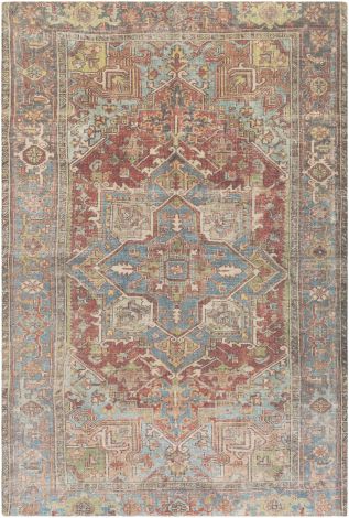 Unique UNQ-2312 Burnt Orange, Teal Hand Tufted Traditional Area Rugs By Surya