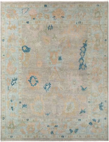 Ushak USK-2301 Pale Pink, Teal Hand Knotted Traditional Area Rugs By Surya