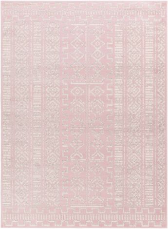 Ustad UST-2308 Pale Pink, Medium Gray Machine Woven Global Area Rugs By Surya