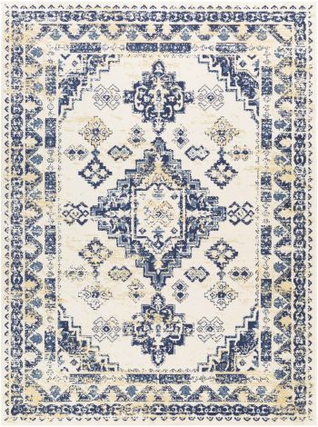 Ustad UST-2310 Navy, Denim Machine Woven Traditional Area Rugs By Surya