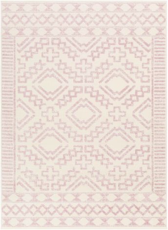 Ustad UST-2313 Pale Pink, Cream Machine Woven Global Area Rugs By Surya