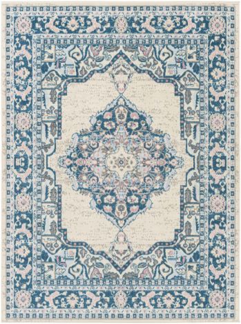 Ustad UST-2316 Denim, Taupe Machine Woven Traditional Area Rugs By Surya