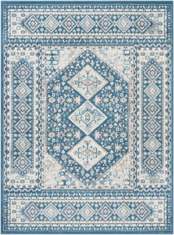 Ustad UST-2319 Denim, Taupe Machine Woven Traditional Area Rugs By Surya