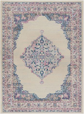 Ustad UST-2321 Pale Pink, Taupe Machine Woven Traditional Area Rugs By Surya