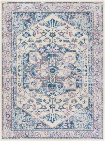 Ustad UST-2327 Denim, Pale Blue Machine Woven Traditional Area Rugs By Surya